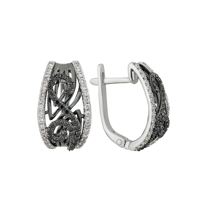 Серьги из золота 585 пробы c бриллиантами, Ц О007 1589 за 58900