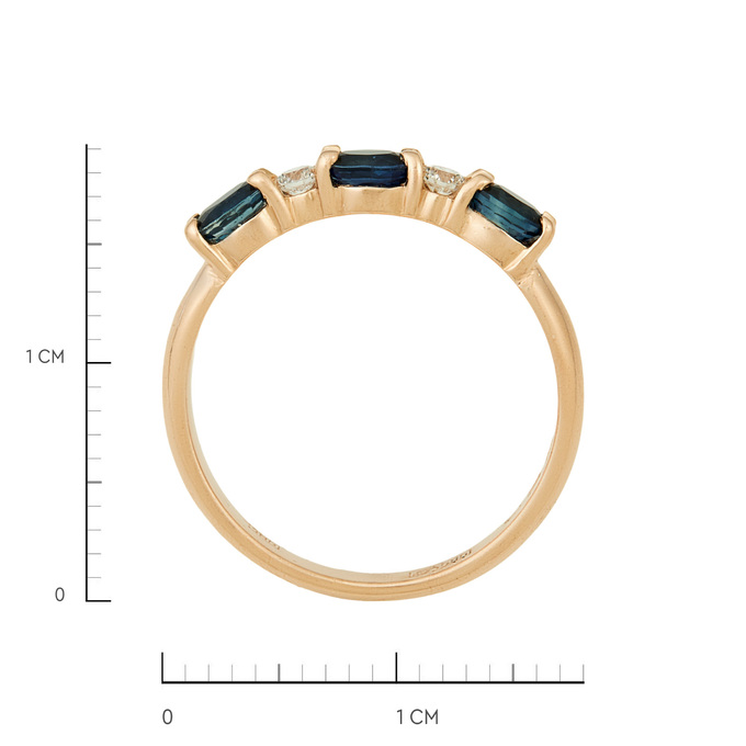 Кольцо из золота 585 пробы c сапфирами и бриллиантами, Л 4508 4483 за 34300