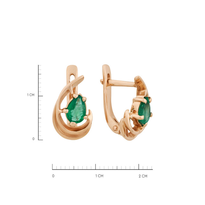 Серьги из золота 585 пробы с изумрудами, Л 2011 0868 за 58200