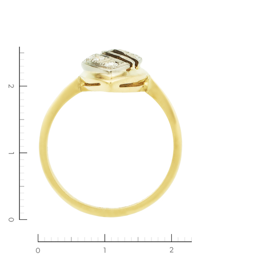 Кольцо из комбинированного золота 750 пробы c 8 бриллиантами, Л31081857 за 59340