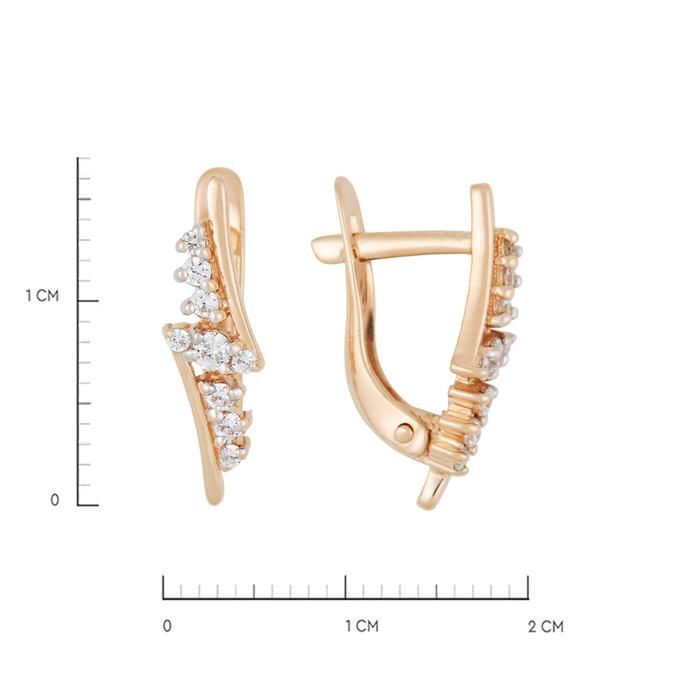 Серьги из золота 585 пробы c 18 фианитами, Л 6102 7811 за 18720