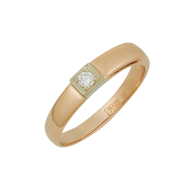 Кольцо из золота 585 пробы c бриллиантом