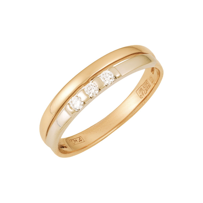 Кольцо из золота 585 пробы c бриллиантами, Л 2415 1957 за 30000