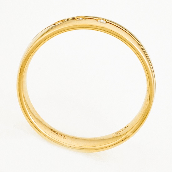 Кольцо из желтого золота 585 пробы c 3 бриллиантами, Л54043556 за 17340