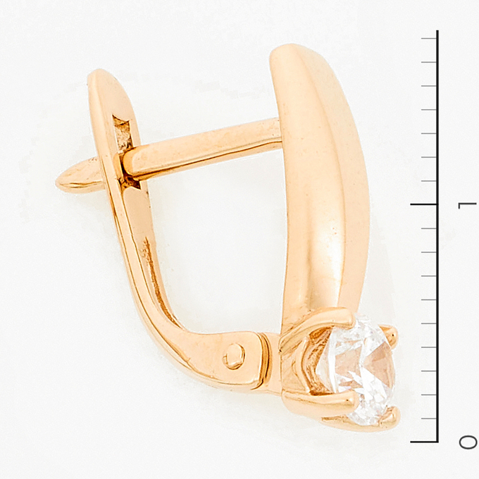 Серьги из красного золота 585 пробы c фианитами