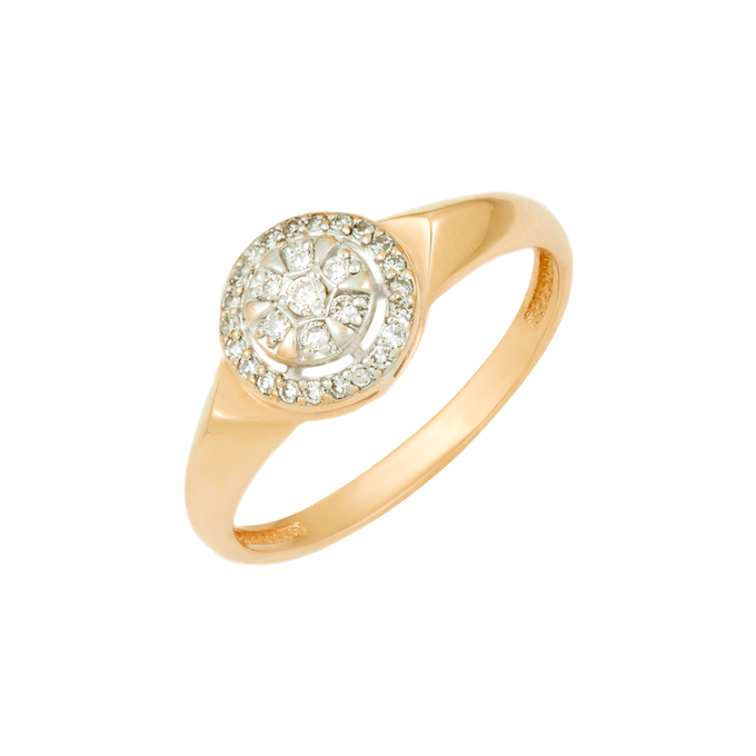 Кольцо из золота 585 пробы c бриллиантами