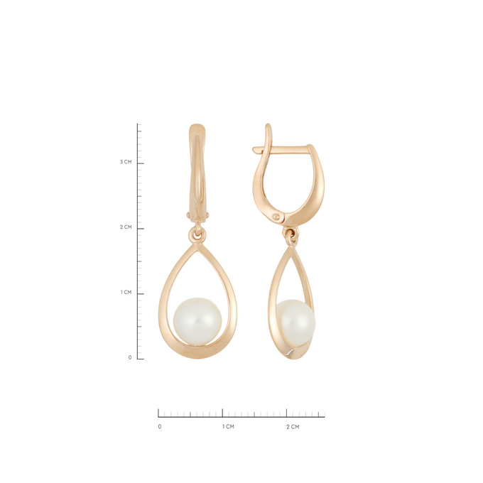 Серьги из золота 585 пробы с культивированным жемчугом, Л 3507 3414 за 46200