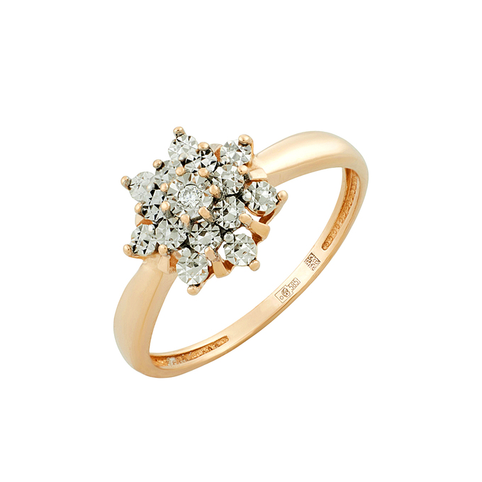 Кольцо из золота 585 пробы c бриллиантом