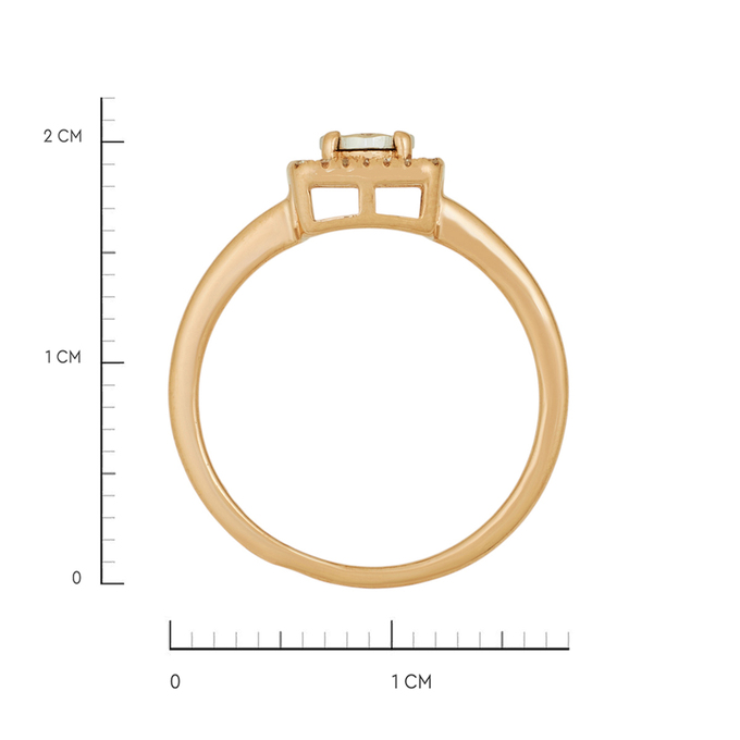 Кольцо из золота 585 пробы c бриллиантами