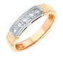 Кольцо из комбинированного золота 585 пробы c 5 бриллиантами 092387 фото 1