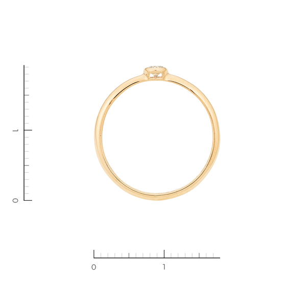 Кольцо из красного золота 585 пробы c 1 бриллиантом, Л33089235 за 6250