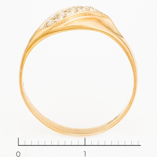 Кольцо из комбинированного золота 585 пробы c 5 бриллиантами, Л46073304 за 7200