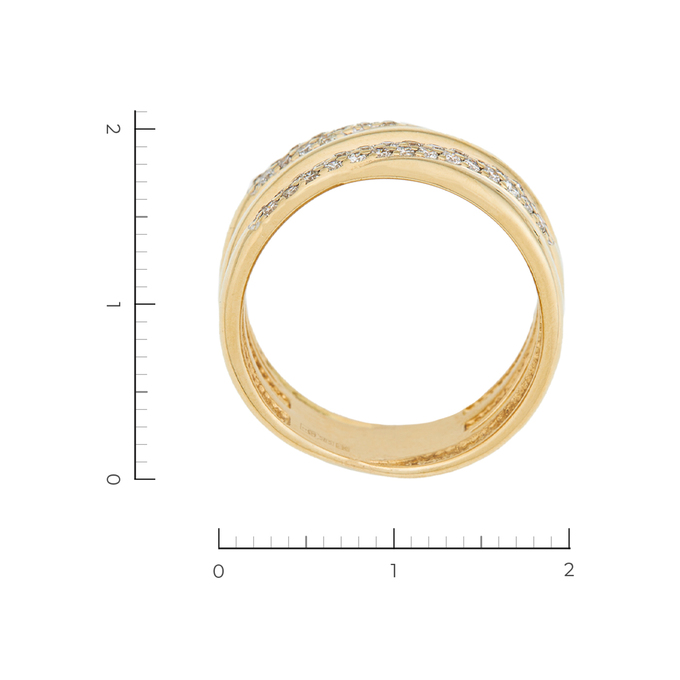 Кольцо из желтого золота 585 пробы c 40 бриллиантами, Л 7301 3422 за 62900
