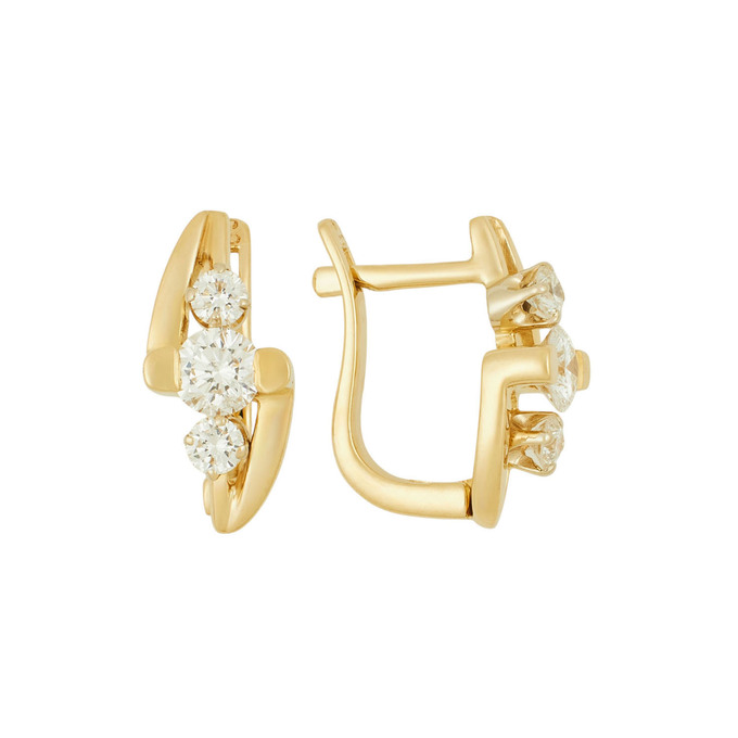 Серьги из золота 750 пробы c бриллиантами, Ц О007 2438 за 130000