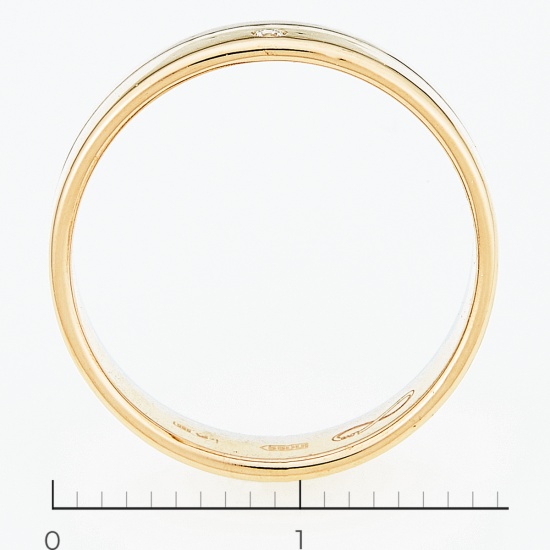 Кольцо из комбинированного золота 585 пробы c 1 бриллиантом, Л48063399 за 15540