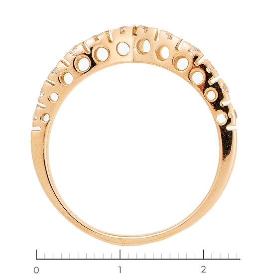 Кольцо из красного золота 585 пробы c фианитами, Л32044880 за 10850