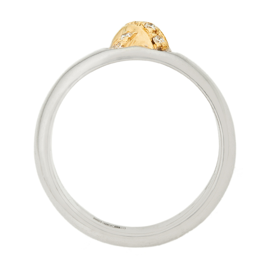 Кольцо из комбинированного золота 750 пробы c 9 бриллиантами, Л47091805 за 123200