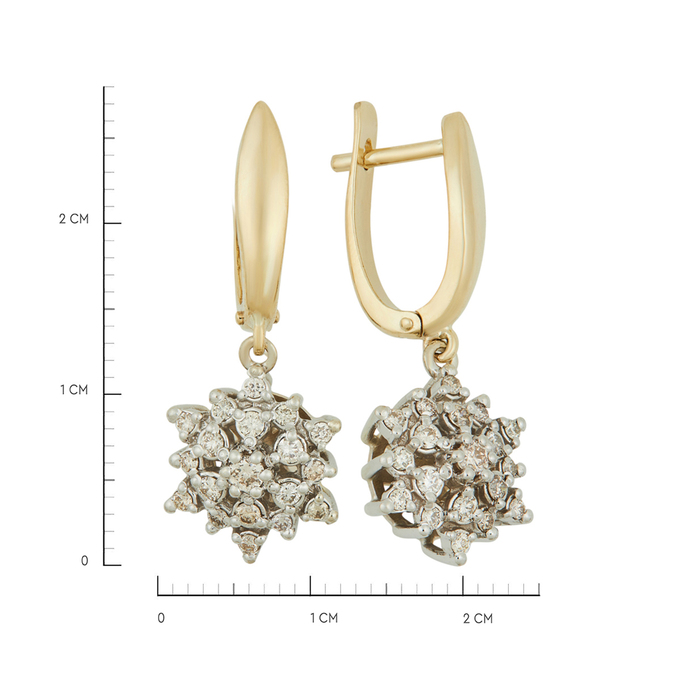 Серьги из золота 585 пробы c бриллиантами, Л 4709 7024 за 69200