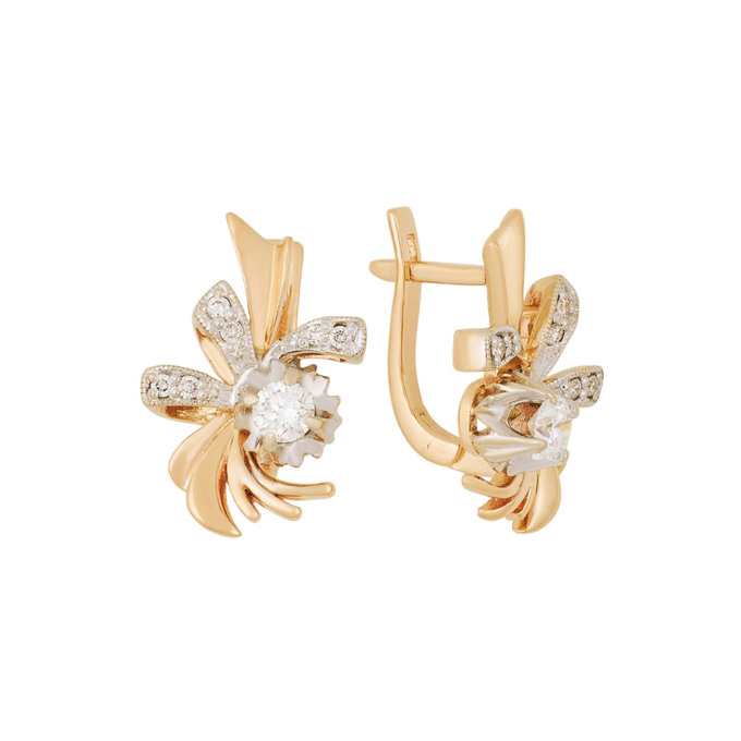 Серьги из золота 585 пробы c бриллиантами, Л 0808 8680 за 109120