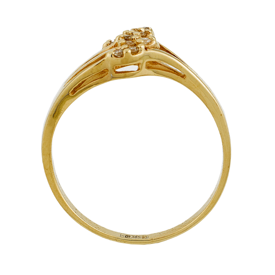 Кольцо из желтого золота 585 пробы c 10 бриллиантами, Л39103159 за 13740
