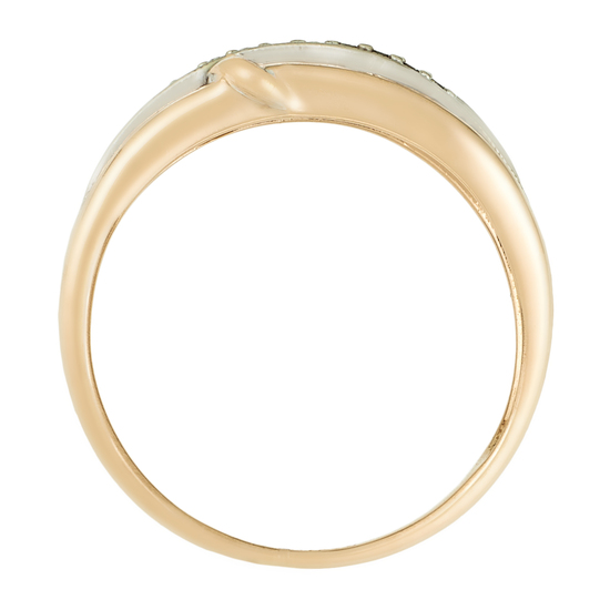 Кольцо из комбинированного золота 585 пробы c 9 бриллиантами, Л04050520 за 15300