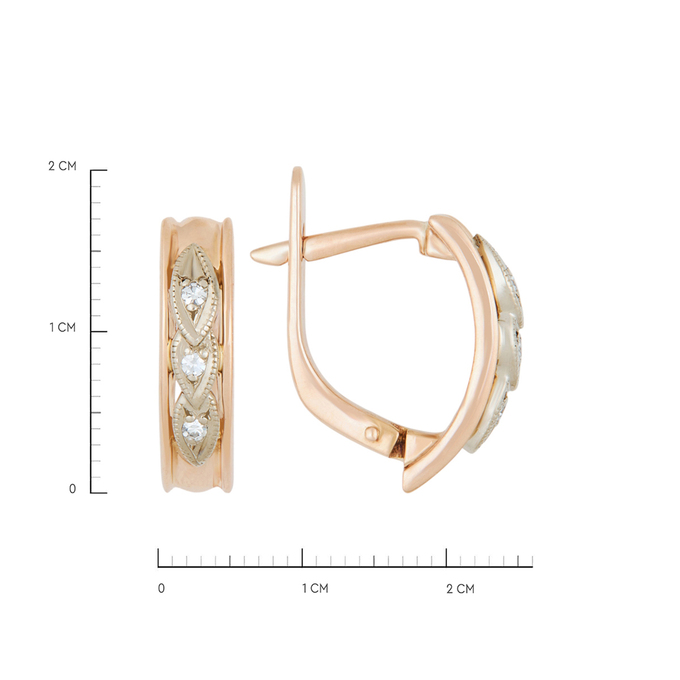 Серьги из золота 585 пробы c бриллиантами, Л 3014 2888 за 43120