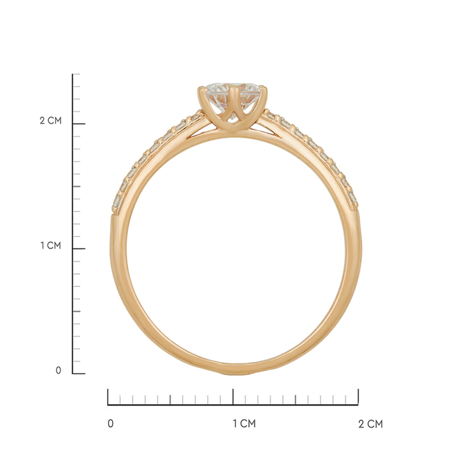 Кольцо из золота 585 пробы c фианитами, Л 0408 7973 за 15200