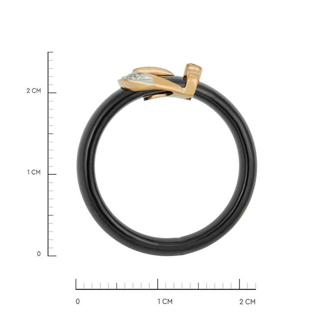 Кольцо из золота 585 пробы c бриллиантами и керамикой, Л 1615 7860 за 46800