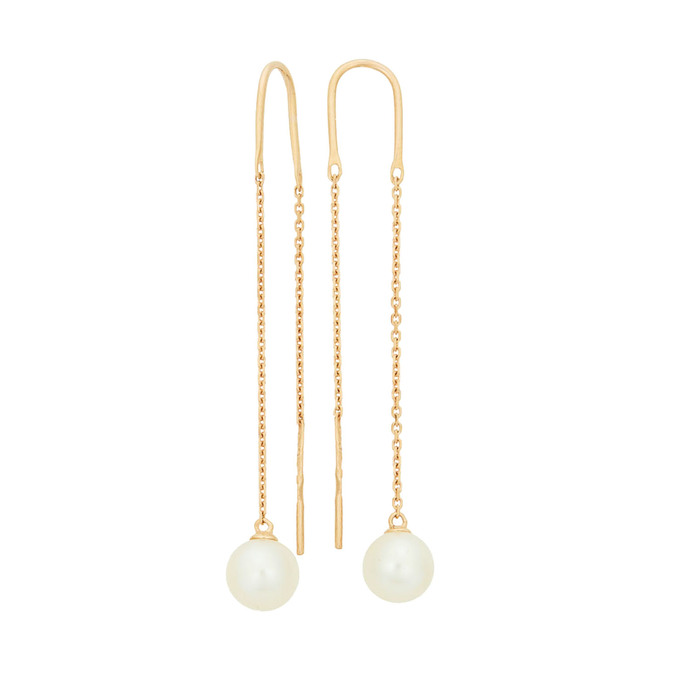 Серьги из золота 585 пробы c культивированным жемчугом, Л 3706 7485 за 24600