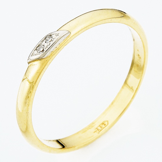 Кольцо из комбинированного золота 750 пробы c 2 бриллиантами, Л28075051 за 10950