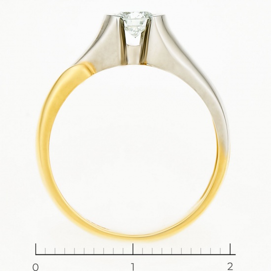 Кольцо из комбинированного золота 750 пробы c 1 бриллиантом, Л05075002 за 82600