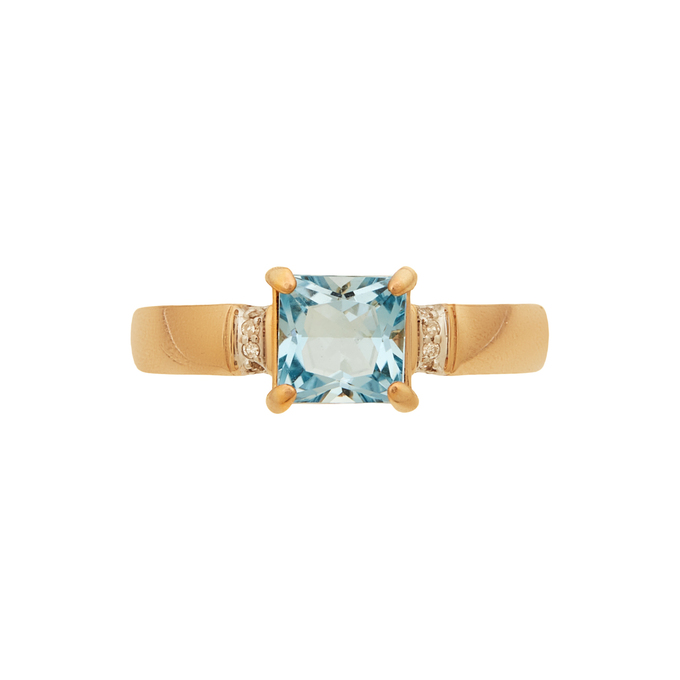 Кольцо из золота 585 пробы c топазом и бриллиантами, Л 7303 3436 за 41280