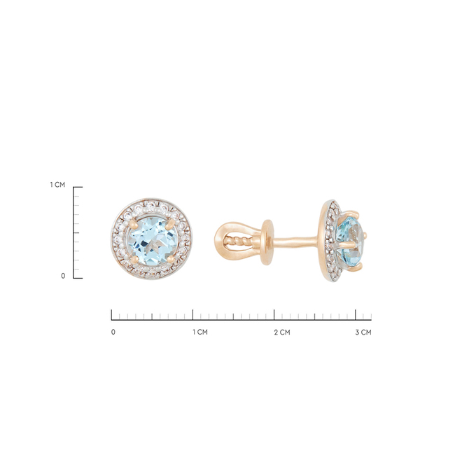 Серьги из золота 585 пробы c топазами и фианитами, Л 0615 9651 за 19120