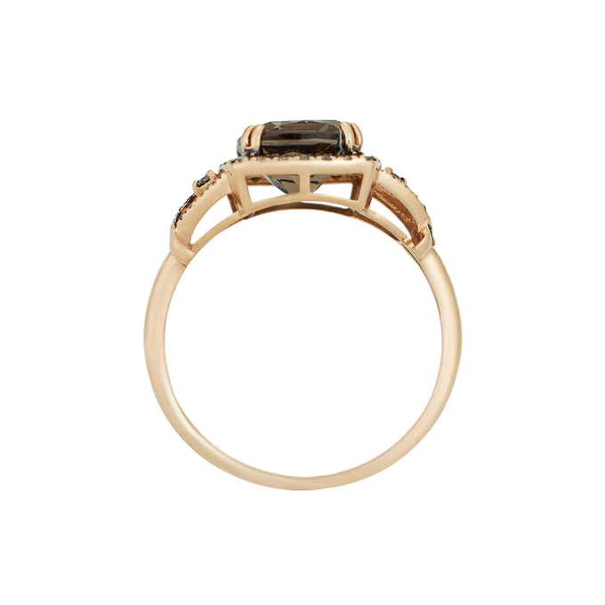 Кольцо из золота 585 пробы c раухтопазом и бриллиантами, Л 2010 8388 за 30320