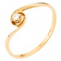 Кольцо из красного золота 585 пробы c 1 бриллиантом Л23155901 фото 1