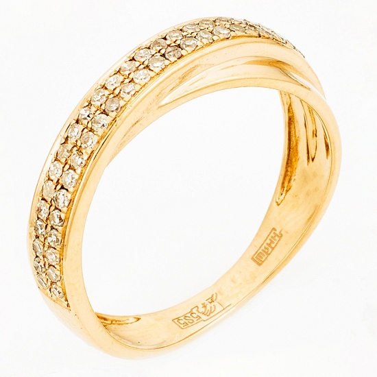 Кольцо из красного золота 585 пробы c 48 бриллиантами, Л20098997 за 20 400 ₽