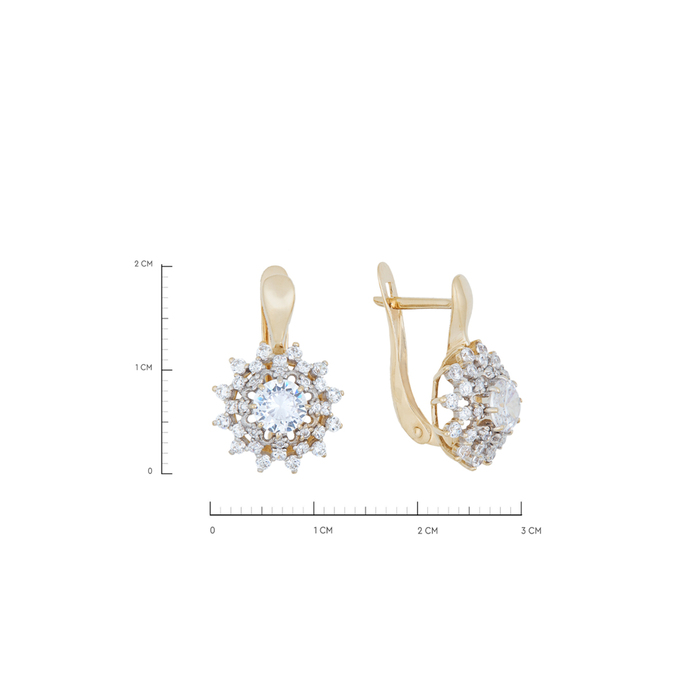 Серьги из золота 585 пробы c фианитами, Л 2212 4593 за 28640