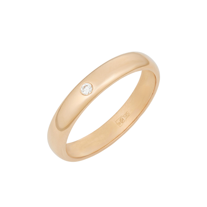 Кольцо из золота 585 пробы c бриллиантом