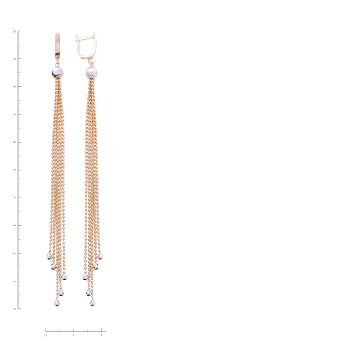 Серьги из комбинированного золота 585 пробы