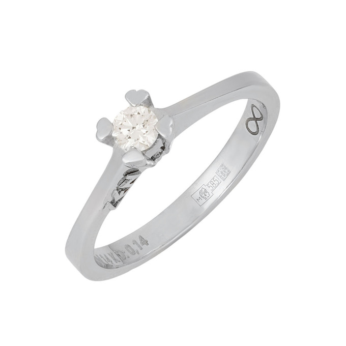 Кольцо из золота 585 пробы c бриллиантами