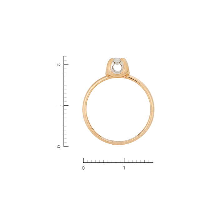 Кольцо из золота 585 пробы c 1 бриллиантом