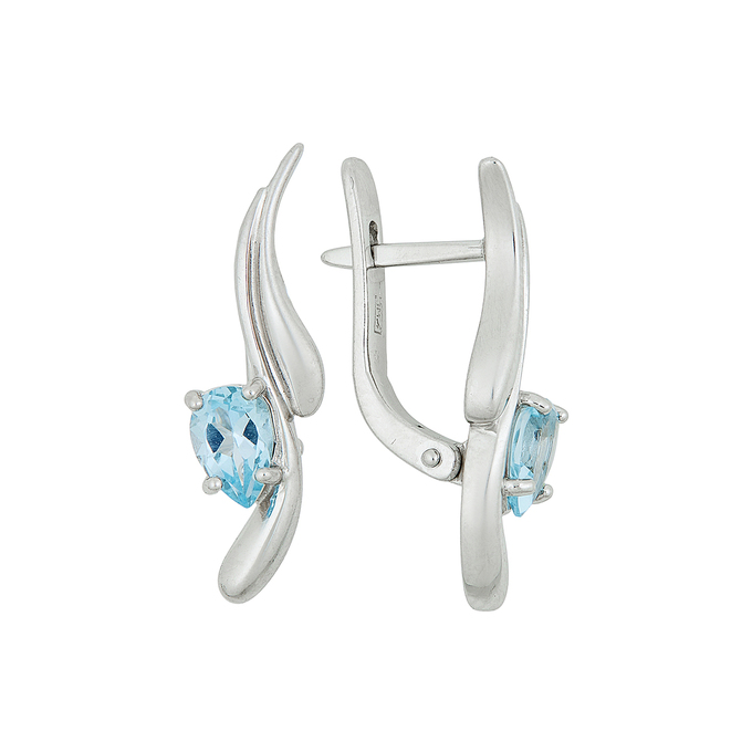 Серьги из золота 585 пробы c топазами