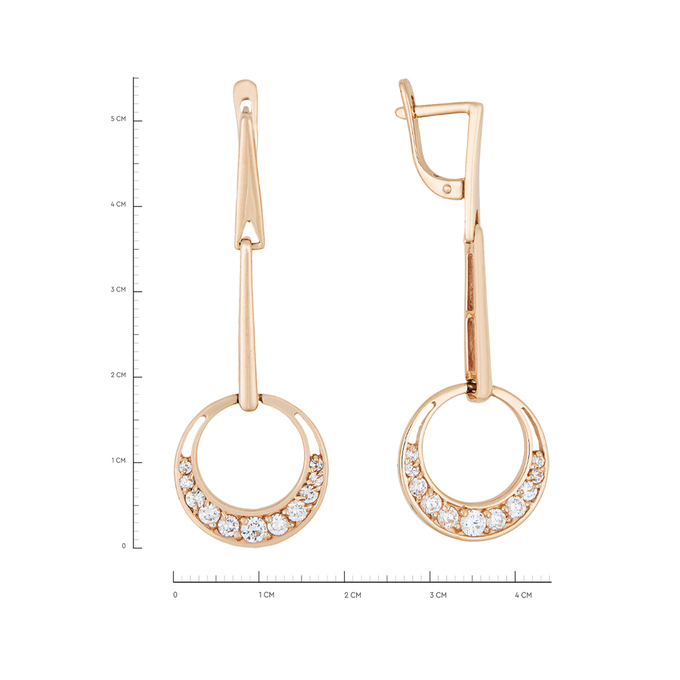 Серьги из золота 585 пробы c фианитами, Л 3506 7767 за 69280