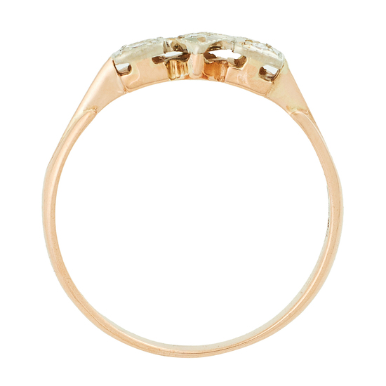 Кольцо из комбинированного золота 500 пробы c 3 бриллиантами, Л09104779 за 12950