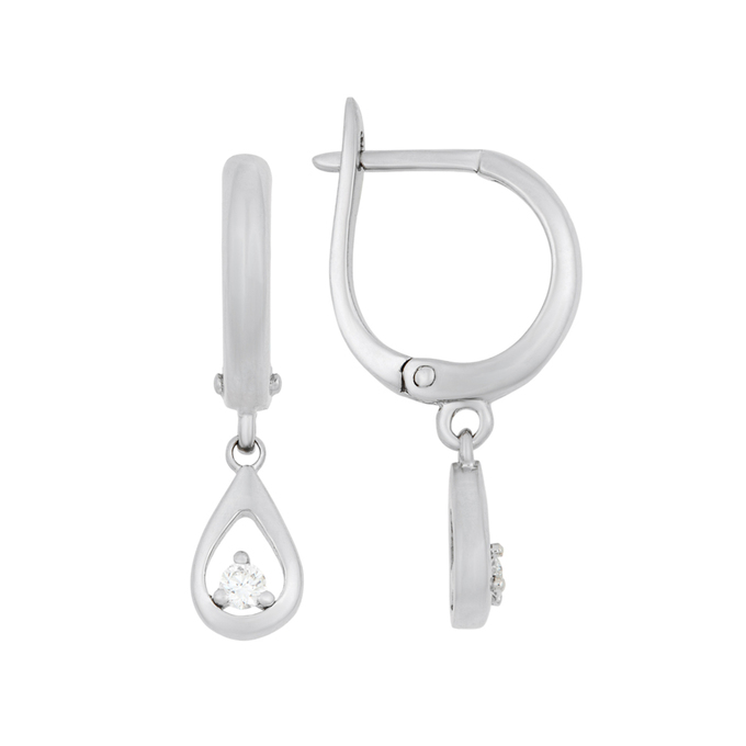 Серьги из золота 585 пробы c бриллиантами