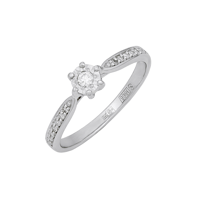 Кольцо из золота 585 пробы c бриллиантами