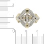Кольцо из комбинированного золота 585 пробы c 9 бриллиантами и 16 упр. огр. бриллиантами 100249 фото 3