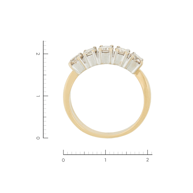 Кольцо из комбинированного золота 750 пробы c 5 бриллиантами, Л 4507 1256 за 137130