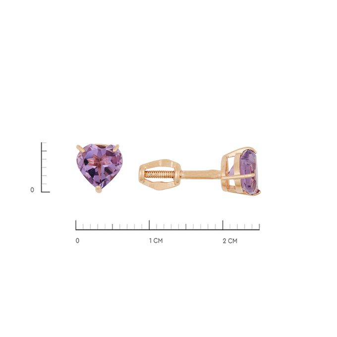 Серьги из золота 375 пробы c аметистами, Л 6602 1676 за 5920