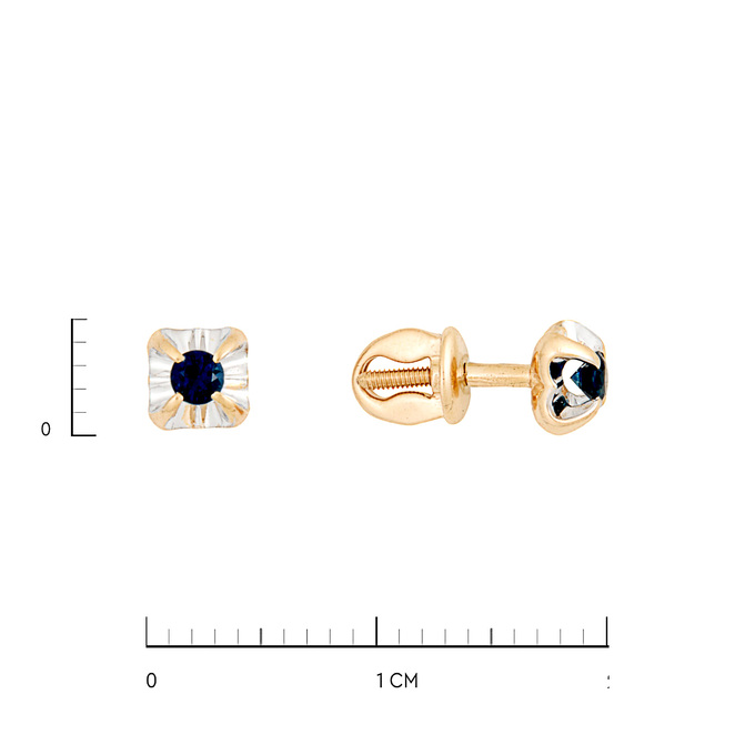 Серьги из золота 585 пробы с сапфирами, Л 4508 4972 за 23200